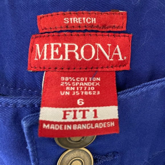 Merona Blue cropped stretch pants, woman size 6 - Picture 2 of 4